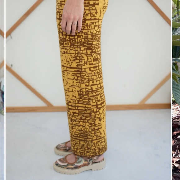 Beklina Merino Jacquard Knit Trouser Cocoa/Saffron - Picture 4 of 5